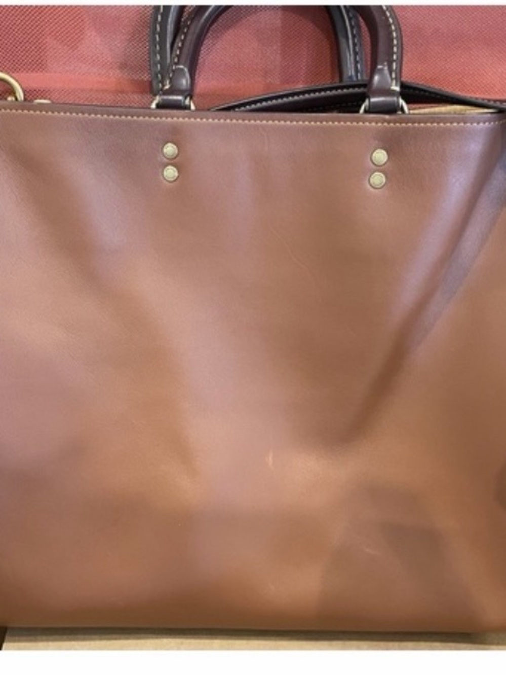Coach Leather Tote Bag Brown with Gold Hardware - Picture 15 of 16